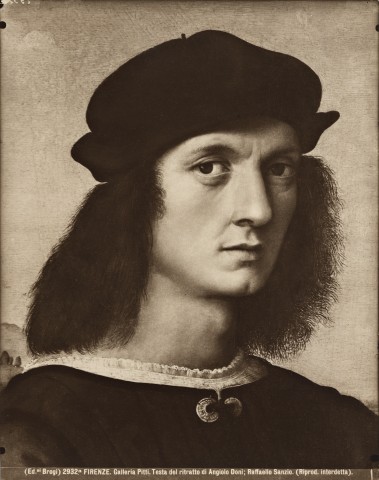 Brogi — Firenze. Galleria Pitti. Testa del ritratto di Angiolo Doni; Raffaello Sanzio. — particolare